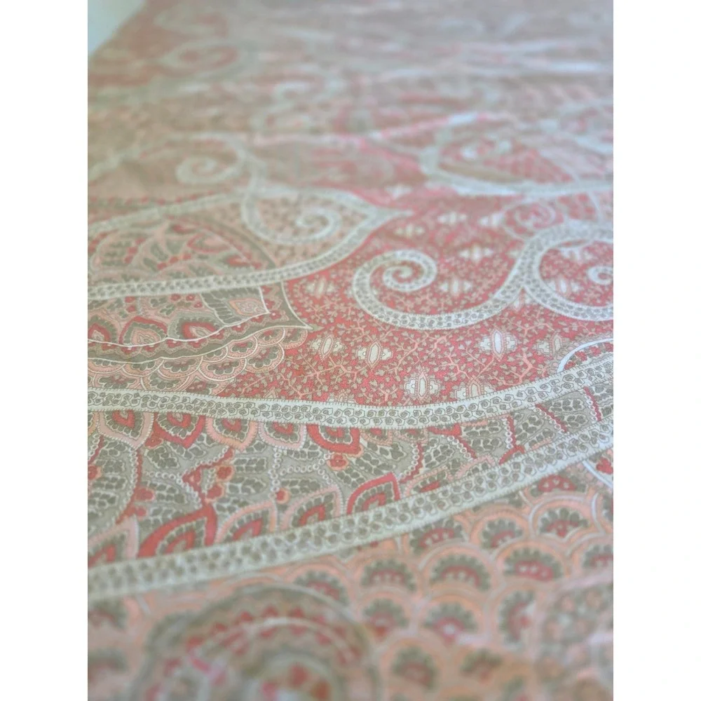 Cuddledown King Duvet Cover Made in Italy 100% Cotton Paisley Coral Grey Button
